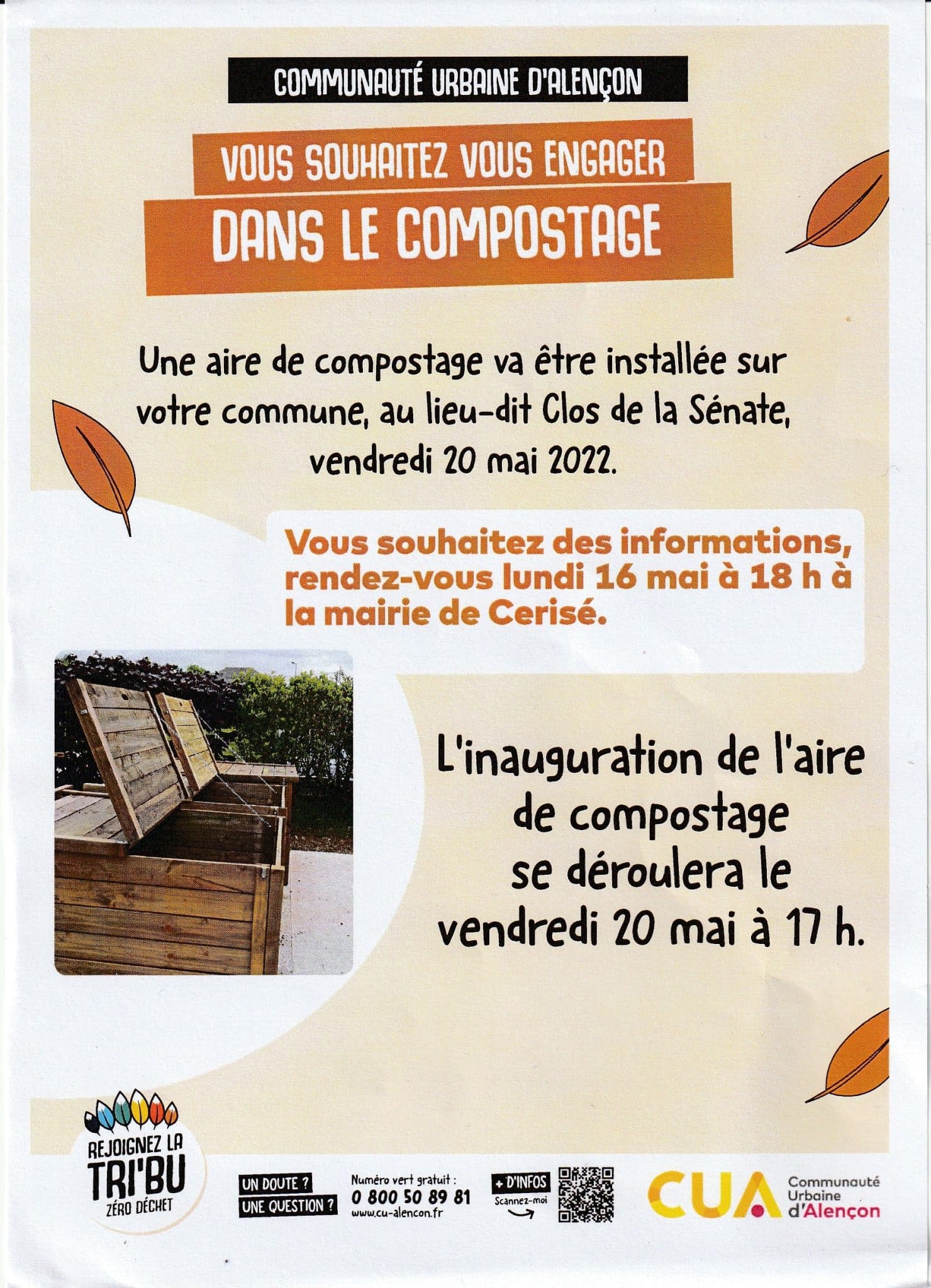 Une aire de compostage installée sur la commune de Cerisé