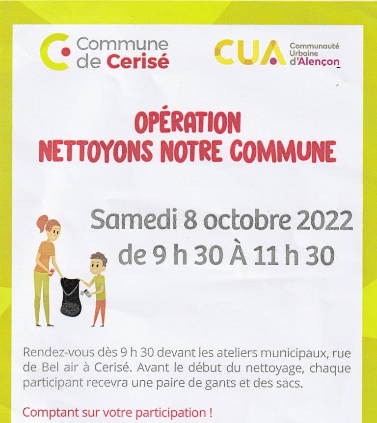 OPERATION NETTOYONS NOTRE COMMUNE Samedi 8 octobre 2022 à 9h30 Ateliers municipaux
